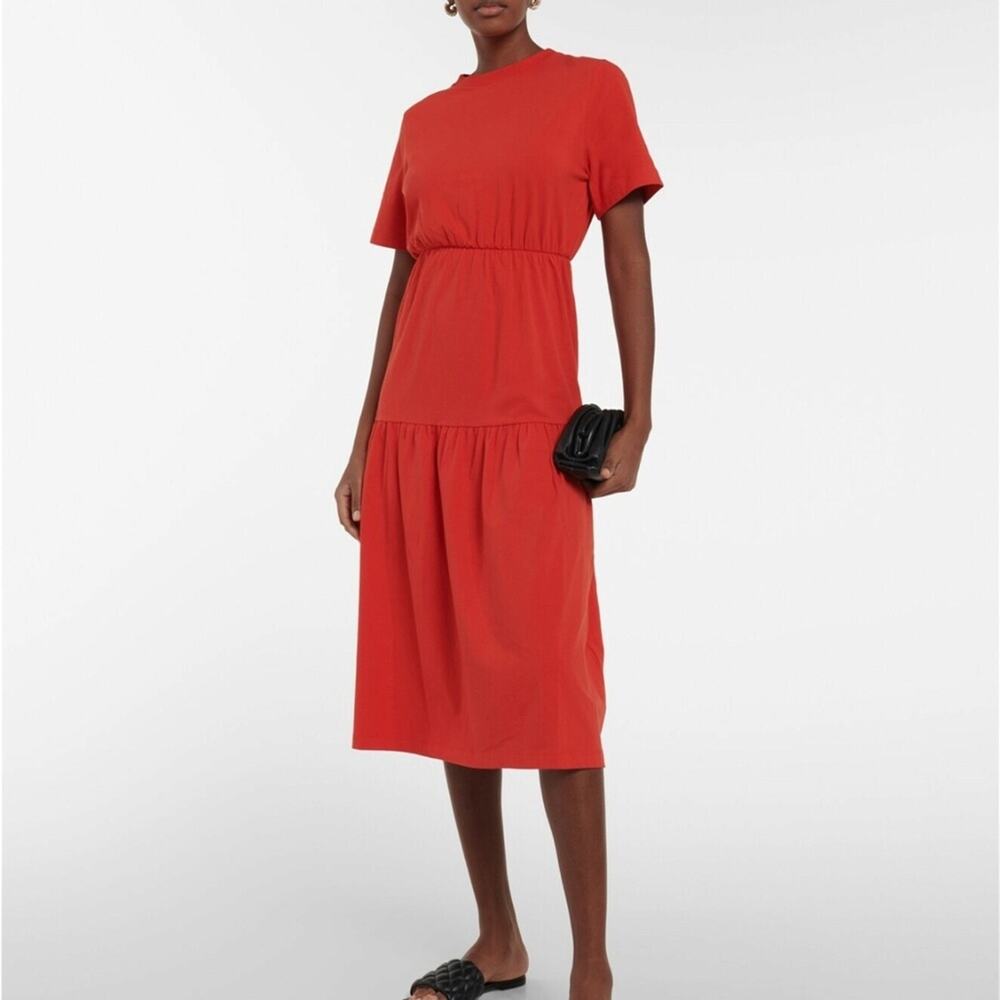 NWT Max Mara Leisure Pergola Jersey Tiered  Tshirt Dress In Red Sz M